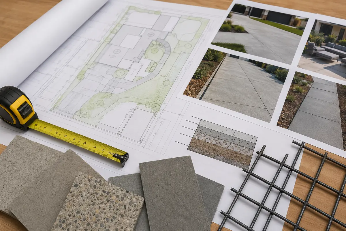 area, thickness, reinforcement, finish and access details used to prepare an estimate