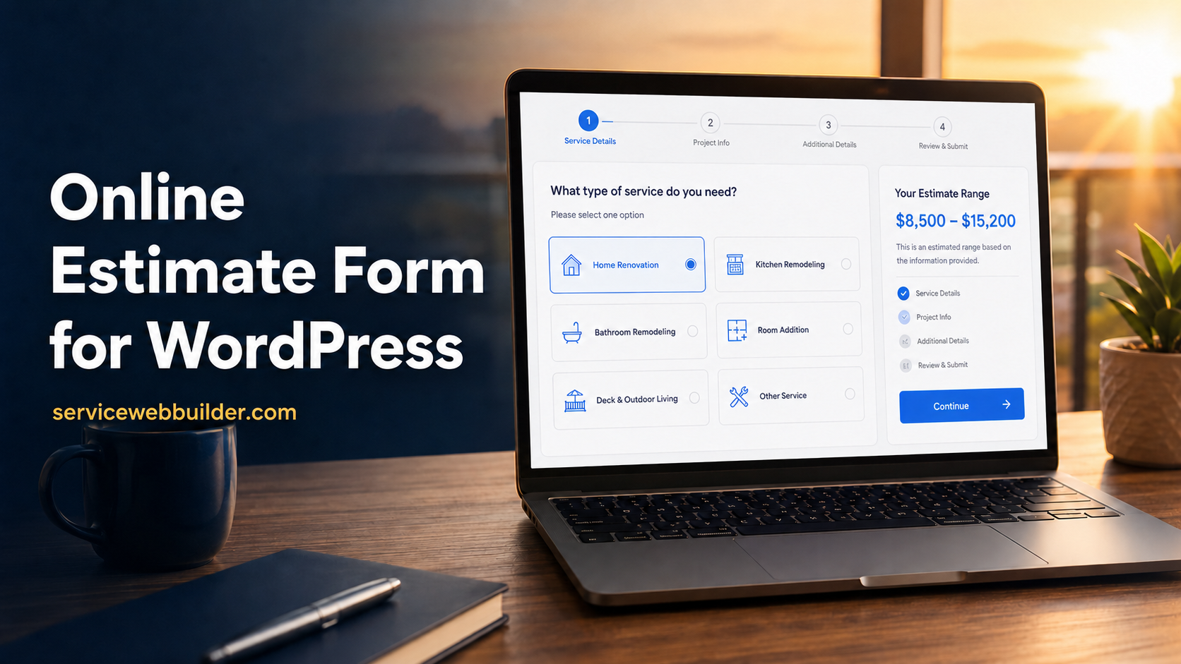 Online estimate form for WordPress compared with a basic contact form