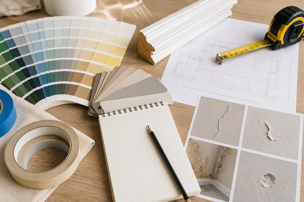 paint colors, wall measurements, trim and surface condition used to prepare an estimate
