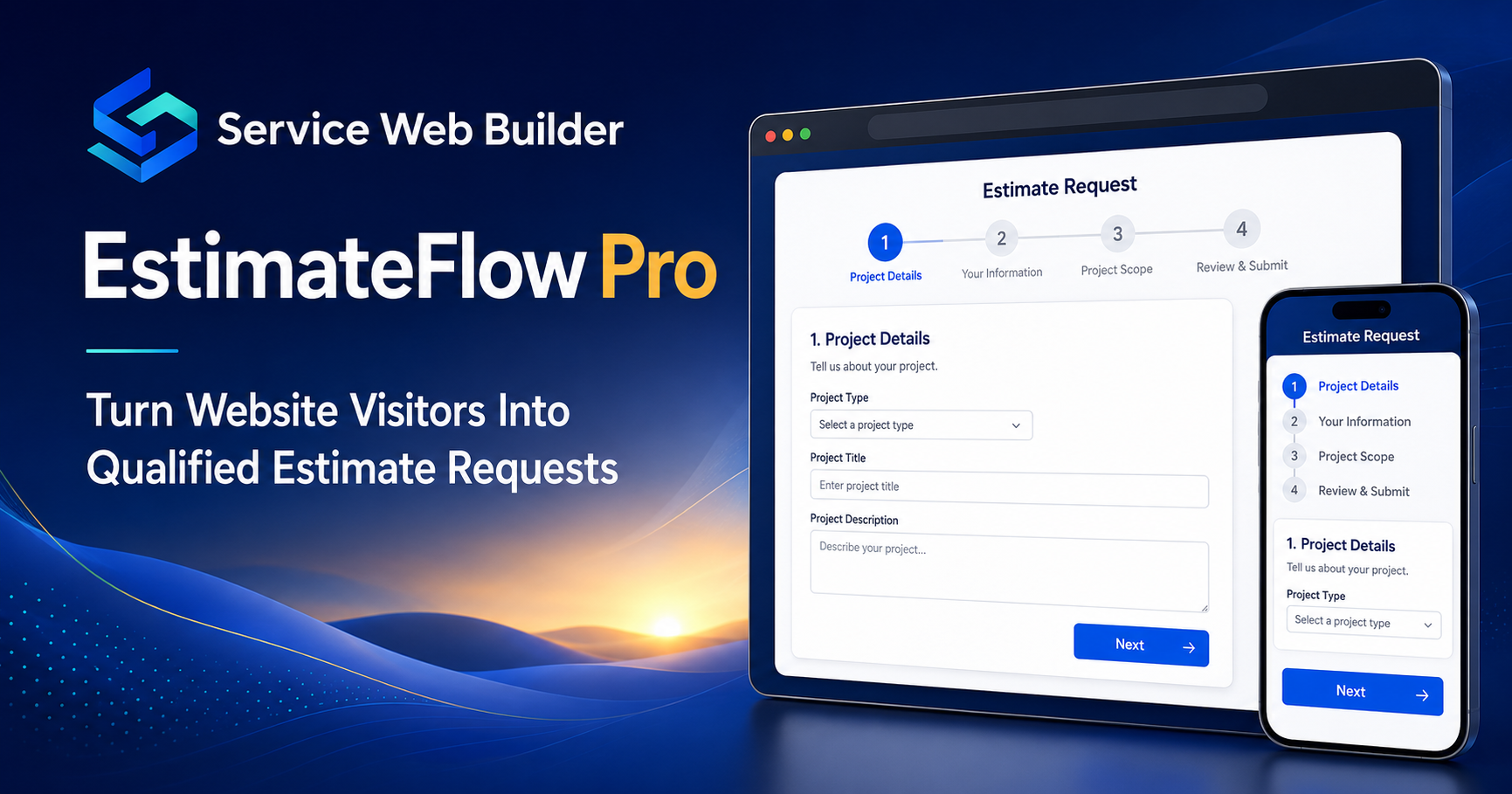 EstimateFlow Pro WordPress estimate calculator by Service Web Builder