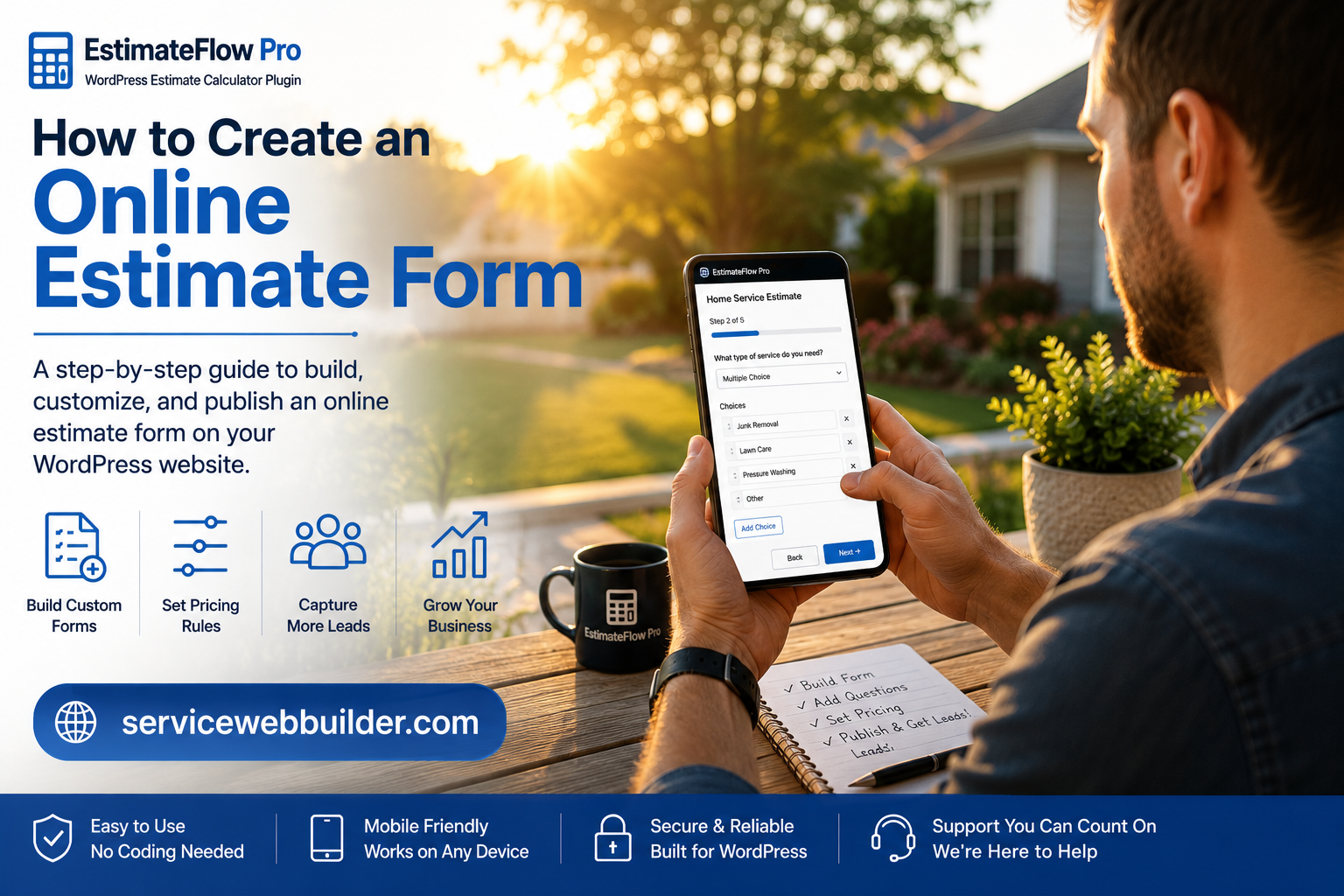 WordPress online estimate form builder for service businesses